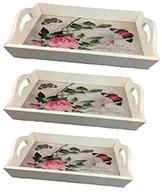 Tace i patery - GMMH drewniana taca motyle różowa 3-częściowy zestaw ln47  4 taca na kołdrę taca do serwowania taca drewniana taca do serwowania - miniaturka - grafika 1