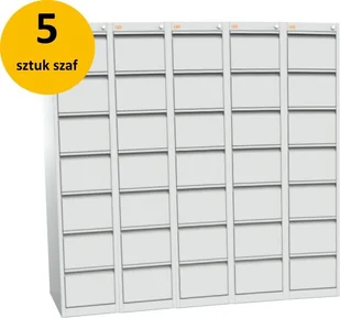 Kart-Map 5 szaf kartotekowych KOP/7-1 B5 RAL 7035 z 7 szufladami 1-rzędowymi KOP/7-1 5 sztuk - Szafy biurowe Kart-Map 5 szaf kartotekowych KOP/7-1 B5 RAL 7035 z 7 szufladami 1-rzędowymi KOP/7-1 5 sztuk - Szafy biurowe - miniaturka - grafika 1