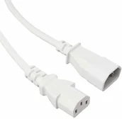 Kable - Pro Elec Pro Elec PE01110 1 m IEC męski do IEC żeński przewód zasilający, biały PE01110 - miniaturka - grafika 1
