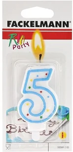 Fackelmann Świeczka urodzinowa cyfra 5 pięć 52581 52581 - Dekoracje domu - miniaturka - grafika 2