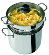 Garnki - Barazzoni 419048022  urządzenie do wyrobu makaronu elektryczny Cuoci i patrz spaghe kawy pokrywa z koszem, Made in Italy, szklany ze stali nierdzewnej 18/10, 6 litr 419048022 - miniaturka - grafika 1