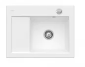 Zlewozmywaki - Villeroy & Boch Subway 45 Compact Classicline (ceramiczny) 650x510mm KA (prawa komora) stone [Biały mat] (331302RW) - miniaturka - grafika 1