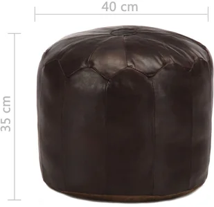 vidaXL vidaXL Puf, ciemnobrązowy, 40x35 cm, prawdziwa kozia skóra - Pufy i podnóżki - miniaturka - grafika 5