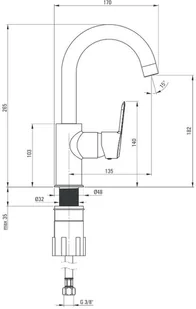 Deante Arnika Nero Bateria umywalkowa czarna BQAN24M - Baterie umywalkowe - miniaturka - grafika 5