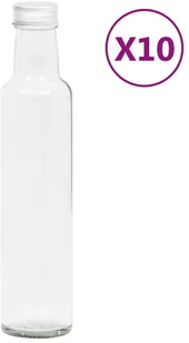 vidaXL vidaXL Małe szklane butelki z zakrętkami 260 ml 10 szt 150714 - Pojemniki kuchenne - miniaturka - grafika 3