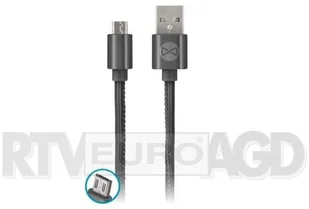 Forever Kabel USB Kabel micro-USB skóra czarny 1m 2A GSM032490 - Kable komputerowe i do monitorów - miniaturka - grafika 3