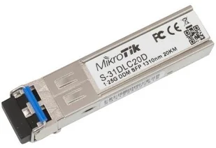 Mikrotik S-31DLC20D 1.25G SFP LX-LC (SM) 1310nm 20km DDM for RB260x,RB2011x,CCRx (MT S-31DLC20D) - Pozostałe akcesoria sieciowe - miniaturka - grafika 2