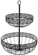 Tace i patery - Secret de Gourmet Patera na owoce FRISE metalowa 2 poziomy kolor czarny - miniaturka - grafika 1