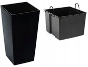 Donice - LAMELA Doniczka Finezja 40x40 h75 Czarny połysk - miniaturka - grafika 1