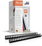 Grzbiety do bindownic - Peach pb428  02 grzbiety wiązanie, plastik, DIN A4, zmniejsza siłę nacisku potrzebną do przedziurkowania dużej ilości 280 stron, 50 sztuki czarna - miniaturka - grafika 1
