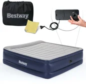 Materace turystyczne - Bestway Materac dmuchany dwuosobowy z pompką elektryczną 203 x 193 x 56 cm Bestway 67692 67692 - miniaturka - grafika 1
