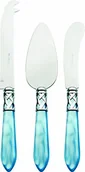 Noże kuchenne - Bugatti alc7 M-n4283 Aladdin, 3-częściowy komplet sztućców noże do sera/ABS błękitny ze stali nierdzewnej 30,5 x 14 x 3 cm ALC7M-N4283 - miniaturka - grafika 1
