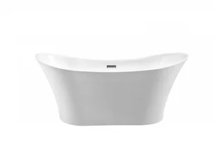 Besco Wanna wolnostojąca Amber 170x80 cm + maskownice syfonu w kolorze czarnym - Wanny - miniaturka - grafika 2