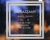 Systemy ekspozycyjne i znaki informacyjne - Naklejka mrożone szkło: Godziny otwarcia Kwadrat OM048b - miniaturka - grafika 1