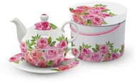 Serwisy do kawy i herbaty - PORCELANOWA FILIŻANKA I CZAJNICZEK DO HERBATY Róże - Merci! 603573 - miniaturka - grafika 1