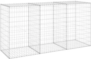 vidaxl Mur gabionowy z pokrywami, stal galwanizowana, 200x60x100 cm 147815 - Ogrodzenia - miniaturka - grafika 2