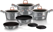Zestawy garnków i patelni - Berlingerhaus zestaw naczyń Moonlight Edition 10 szt - miniaturka - grafika 1