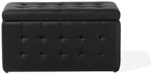 Beliani Pufa czarna skóra ekologiczna ze schowkiem MICHIGAN - Pufy i podnóżki - miniaturka - grafika 6