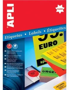 Apli Etykiety fluorescencyjne 64x33,9mm, zaokrąglone, pomarańczowe AP2871 - Etykiety do drukarek - miniaturka - grafika 3