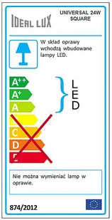 IDEAL LUX Lampa Ścienna Universal Ap1 24w Square Bianco 138657 Wys. 30,0 - Lampy ścienne - miniaturka - grafika 3
