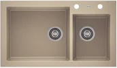 Zlewozmywaki - AXIS GROUP Zlew A-Point 140 2-komorowy beż - miniaturka - grafika 1