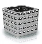 Pozostałe akcesoria do uprawy roślin - Osłonka Ceramiczna Srebrna Kwadrat Glamour 19 cm - miniaturka - grafika 1