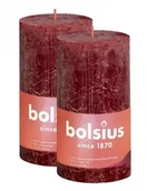 Świece - Bolsius Rustic Shine Świeca pieńkowa 130/68 aksamitna czerwień - miniaturka - grafika 1