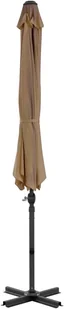 vidaXL Parasol wiszący z aluminiowym słupkiem, 300 cm, taupe - Parasole ogrodowe - miniaturka - grafika 5