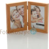 Ramki na zdjęcia - Icar Ramka dębowa, drewniana jasny brąz (na 2 zdjęcia 10x15cm) - miniaturka - grafika 1