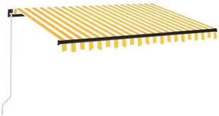 VidaXL Lumarko Ręcznie zwijana markiza z LED, 350 x 250 cm, żółto-biała! 3069083 VidaXL - Markizy - miniaturka - grafika 2