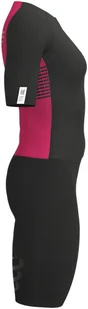 CompresSport Strój triathlonowy damski AERO SS TRISUIT czarno-różowy - Bielizna sportowa męska - miniaturka - grafika 4