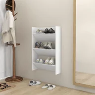 Szafki na buty - vidaXL Półka ścienna na buty, biała, 60x18x90 cm, płyta wiórowa - miniaturka - grafika 1