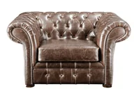 Fotele - Vente-Unique Fotel typu chesterfield z postarzanej skóry CLOTAIRE - miniaturka - grafika 1