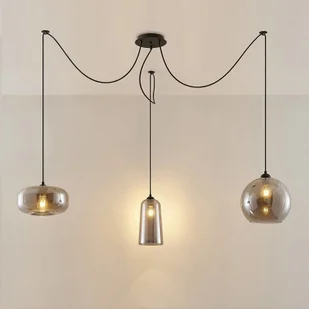 LUCANDE Lucande Zyli lampa wisząca, 3-punktowa, szary dym - Lampy sufitowe - miniaturka - grafika 3