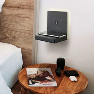 Mantra Kinkiet LED Zanzibar ze stacją ładowania, czarny - Lampy ścienne - miniaturka - grafika 3