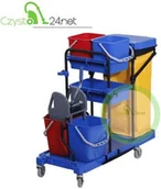 Wózki serwisowe - Zestaw serwisowy do sprzątania z kuwetami i uchwytem na worek z tworzywa ZSP02 - miniaturka - grafika 1