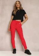 Spodnie damskie - Czerwone Spodnie Olythia - miniaturka - grafika 1