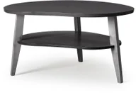 Ławy i stoliki kawowe - AJ Owalny stolik z praktyczną półką dolną. Czarny 350077 - miniaturka - grafika 1