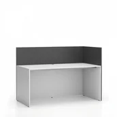 Zestawy mebli biurowych - B2B Partner Zestaw mebli biurowych single z parawanem SEGMENT, prawy, biały / grafit 611672 - miniaturka - grafika 1