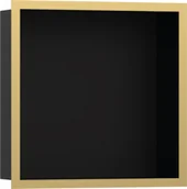 Półki łazienkowe - Hansgrohe 56098990 XtraStoris Individual Wnęka ścienna czarny matowy z ozdobną ramą 30 x 30 x 10 cm złoty optyczny polerowany - miniaturka - grafika 1