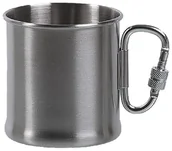 Akcesoria turystyczne - Mil-Tec Kubek stalowy z karabinkiem 250 ml (14607800) 14607800 - miniaturka - grafika 1