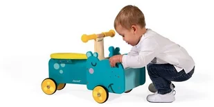 Janod drewniany jeździk ze skrzynią Hipopotam - Jeździki dla dzieci - miniaturka - grafika 10