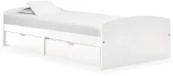 Łóżka - vidaXL Rama łóżka z 2 szufladami, biała, drewno sosnowe, 90 x 200 cm - miniaturka - grafika 1