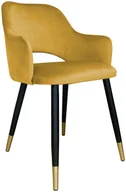 Krzesła - Atos Krzesło NAPO VELVET GOLD żółte nowoczesne na metalowych nogach MILANOGOLD-MG15 - miniaturka - grafika 1