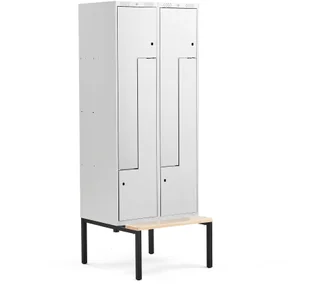 AJ Produkty Szafa ubraniowa typu Z, z ławeczką - Szafki BHP - miniaturka - grafika 2