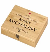 Zestawy do wina - Murrano Elektryczny korkociąg zestaw do wina w skrzynce z nadrukiem dla mamy ZDW5-043 - miniaturka - grafika 1