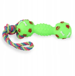 Gryzak piszczący zielony ze sznurkiem - Zabawki dla psów - miniaturka - grafika 3