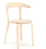 Meble do szkół i przedszkoli - AJ Produkty Drewniane krzesło do stołówki LINUS, 450 mm, brzoza, laminat brzozowy - miniaturka - grafika 1