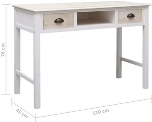 vidaXL Stolik konsola, 110 x 45 x 76 cm, drewniany - Konsole i sekretarzyki - miniaturka - grafika 8