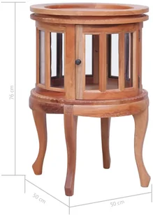 vidaXL Witryna, naturalna, 50 x 50 x 76 cm, lite drewno mahoniowe - Witryny - miniaturka - grafika 8